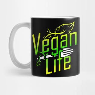 Vegan Life Logo With Fork - Go Vegan Mug